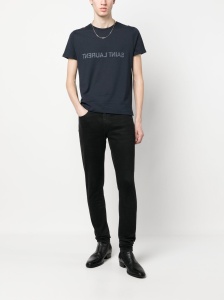 Saint Laurent Reverse logo-print cotton T-shirt - Img 3