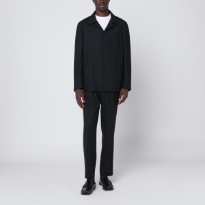 Santaniello Black single-breasted suit in wool blend
