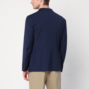 Santaniello Blue wool-blend single-breasted jacket - Img 2