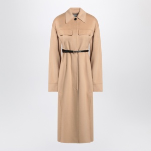 Sportmax Camel-coloured wool coat