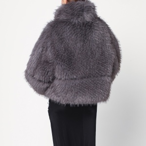 Sword 6644 Short grey faux fur coat - Img 2