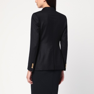 Tagliatore Black double-breasted jacket in wool and silk - Img 2