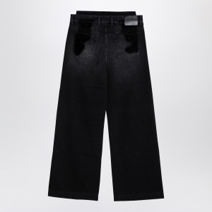 The Attico Wide black washed denim jeans - Img 2