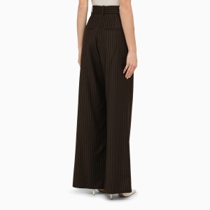 THE MANNEI Brown wool pinstripe trousers - Img 2
