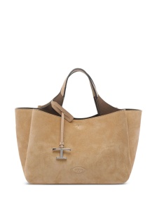 Tod's Logo-charm suede tote bag