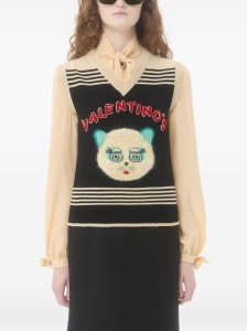 Valentino Cat-motif stripe-detail vest - Img 2