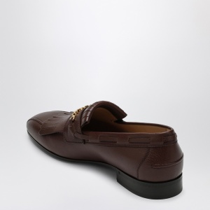 Valentino Garavani Moccasin Vlogo Signature coffee color with fringes - Img 2