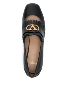 Valentino Garavani Vlogo Signature Calfskin Fringe Sabot Moccasin 25mm - Img 4
