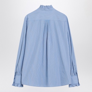 Valentino Light blue striped shirt in cotton - Img 2
