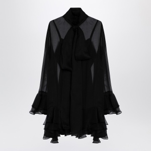 Valentino Semi transparent black silk dress - Img 2