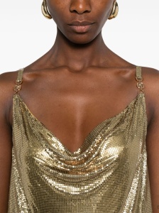 Versace Metallic mesh mini dress with slip - Img 4
