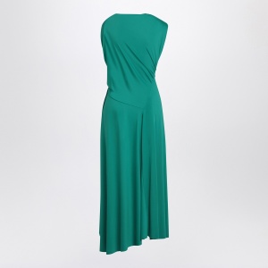 Victoria Beckham Peacock coloured dress with draping - Img 2