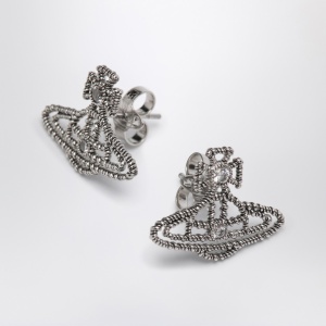 Vivienne Westwood Platinum Orb logo earrings - Img 2