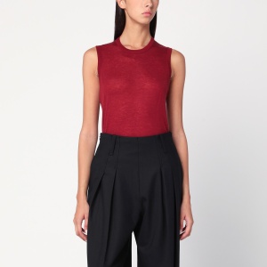 6397 Bordeaux semi-sheer tank top