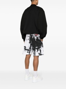 Alexander McQueen paint-splatter cotton shorts - Img 4
