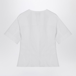 Alexander McQueen White corset shirt in poplin - Img 2