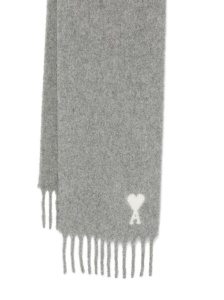 Ami Paris Ami De Coeur fringed scarf - Img 2