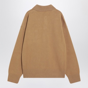 Ami Paris Camel-coloured Ami De Coeur polo sweater - Img 2