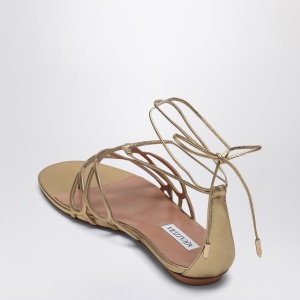 Aquazzura Low gold leather sandal - Img 2