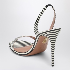 Aquazzura So Nude 105 white and black sandals - Img 2