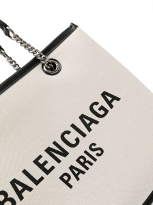 Balenciaga Logo Print Canvas Tote Bag - Img 4