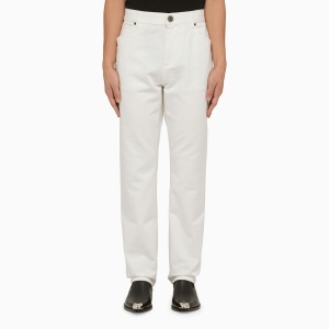 Balmain Regular white cotton trousers
