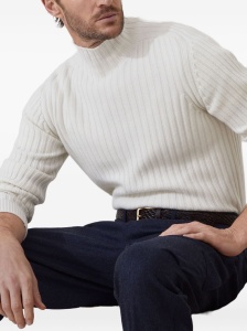 Brunello Cucinelli Cashmere flat rib turtleneck sweater - Img 4