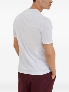 Brunello Cucinelli Cotton jersey crew neck T-shirt with logo and faux-layering - Img 4