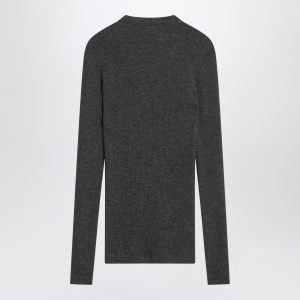 Brunello Cucinelli Dark grey ribbed wool sweater - Img 2