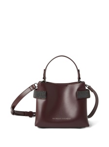 Brunello Cucinelli Essence small top-handle bag in calfskin with precious bands - Img 3