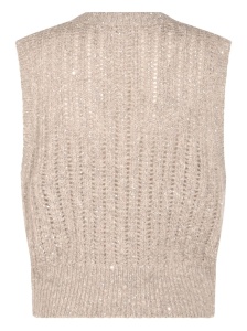 Brunello Cucinelli Natural Knitted Crewneck Vest - Img 2