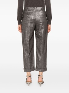 Brunello Cucinelli Pleat-detail metallic trousers - Img 2