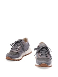 Brunello Cucinelli Virgin wool flannel and lamé calfskin runners - Img 3