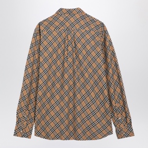 Burberry Beige button-down shirt with Check pattern - Img 2