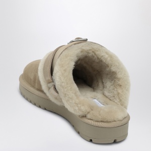 Burberry Chubby mule in suede and beige shearling - Img 2