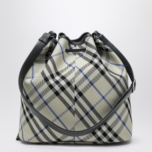 Burberry Medium bucket bag with Lichen-colour Check pattern - Img 2