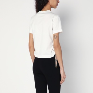 Burberry White T-shirt with check pattern detail - Img 2