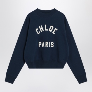 Chloé Navy blue sweatshirt with logo