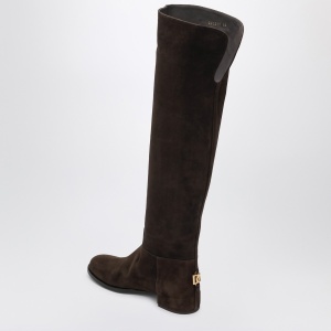 Dolce & Gabbana Dolce&Gabbana High suede boot in ebony brown - Img 2