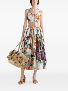 Dolce & Gabbana Flower print cotton midi skirt - Img 2