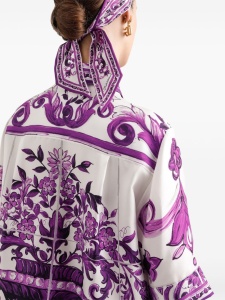 Dolce & Gabbana Silk shirt with maiolica print - Img 4