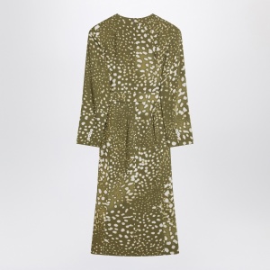 Dries Van Noten Dress with belt and khaki green print - Img 2