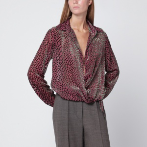 Dries Van Noten Pink polka dot silk blend shirt