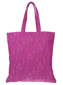 Emporio Armani Beachwear shopper in bold 3D ASV logo fabric - Img 2