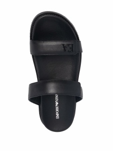 EMPORIO ARMANI EXCLUSIVE Emporio Armani double-strap leather sandals - Img 4