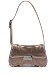Emporio Armani Satin shoulder bag with rhinestones
