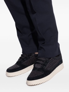 Emporio Armani Sneakers in jacquard fabric with logo lettering and suede - Img 3
