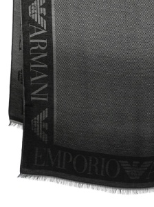 Emporio Armani Stole with gradient micro check motif - Img 2