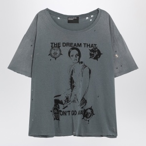 Enfants Riches Déprimés Blue vintage-effect T-shirt with print and distressing