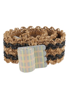 Exquisite J Striped raffia belt - Img 2